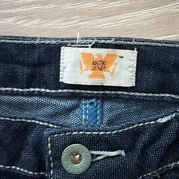 Antik Denim Womens Dark Blue Stretch Embellished Western Bootcut Jeans Size 31 - Picture 6 of 16